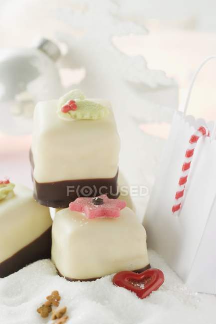 Petit fours for Christmas — Stock Photo