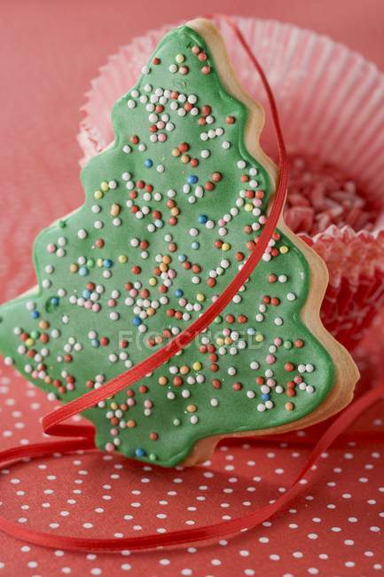 Christmas tree biscuit — Stock Photo