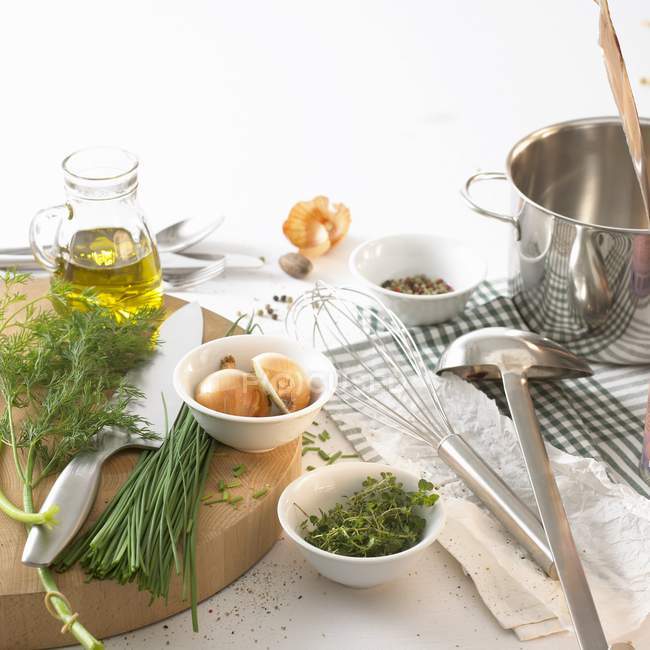 Still life with herbs — Stock Photo