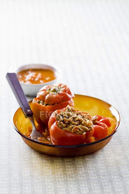Peppers stuffed with meat — Stock Photo