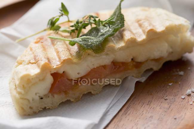 Toasted tomato and sandwich — Stock Photo