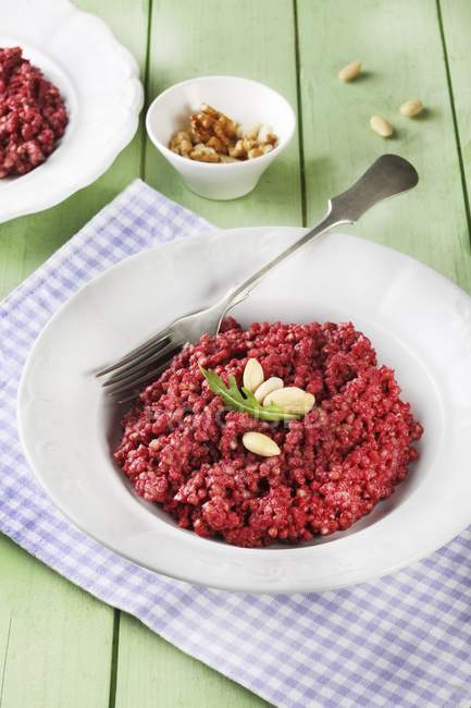 Buckwheat risotto with beetroot — Stock Photo