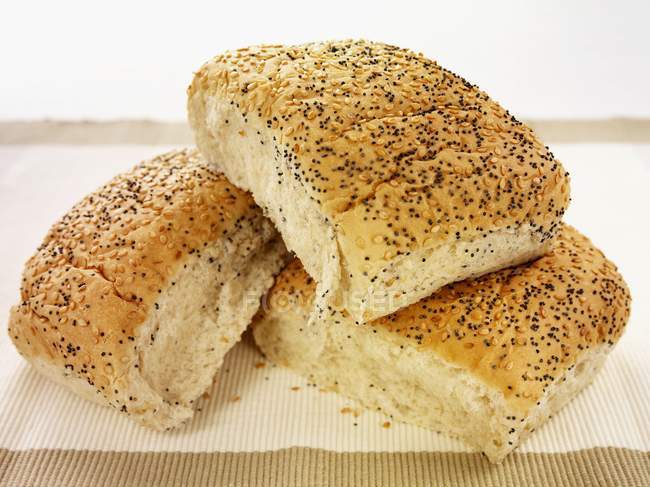 Baked poppy seed rolls — Stock Photo