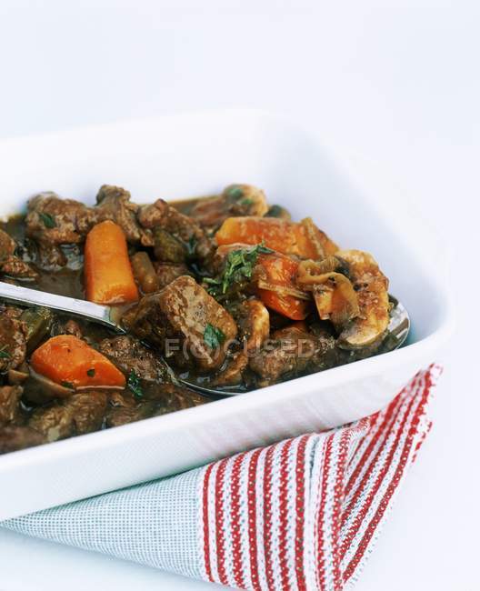Beef casserole with carrots — Stock Photo