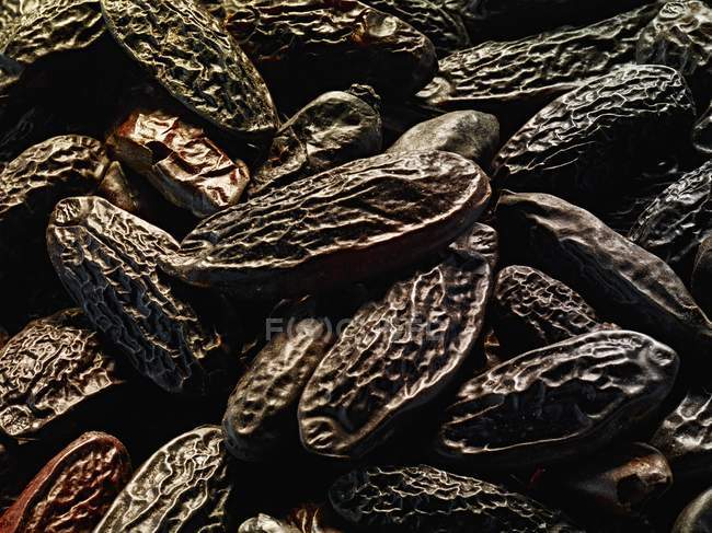 Vue rapprochée du tas de fèves Tonka — Photo de stock