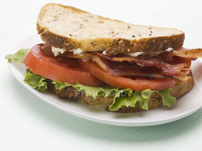 Сэндвич с салатом и помидорами — стоковое фото