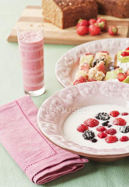Swedish breakfast of berries — Stock Photo