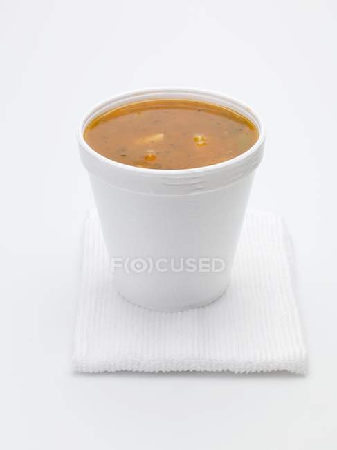 Томатний і рослинного суп полістирольні Стакани — стокове фото