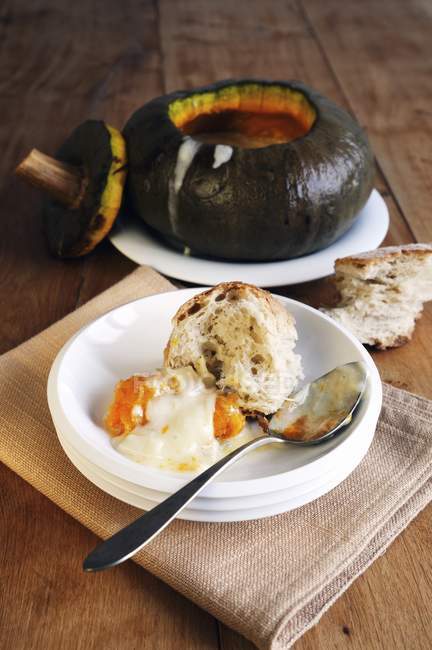 Pumpkin with taleggio and gorgonzola — Stock Photo