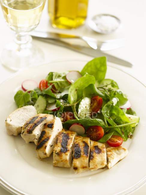Sliced Grilled chicken breast — Stock Photo