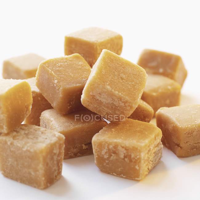 Fudge squares on white — Stock Photo