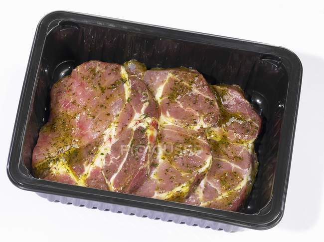 Marinated pork neck steaks — Stock Photo