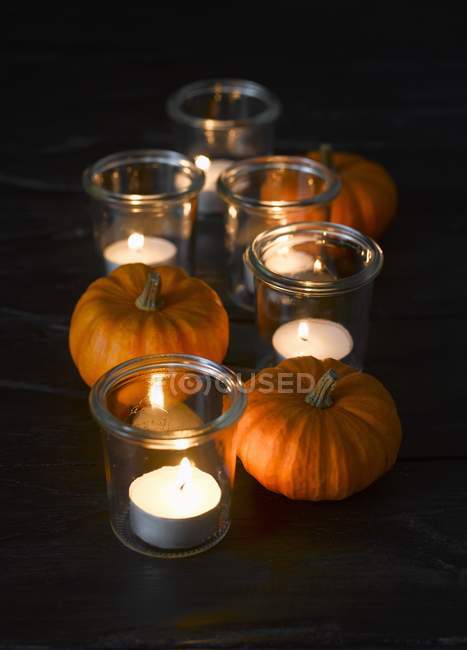 Autumnal table decorations — Stock Photo