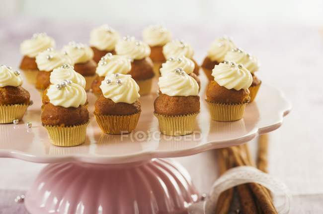 Panes de jengibre y cupcakes de calabaza - foto de stock