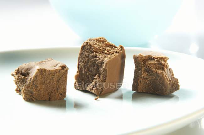 Cubes of nougat on a plate — Stock Photo