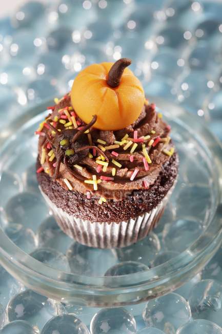 Cupcake de chocolate para Halloween — Fotografia de Stock