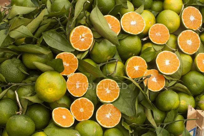 Naranjas sicilianas orgánicas frescas - foto de stock
