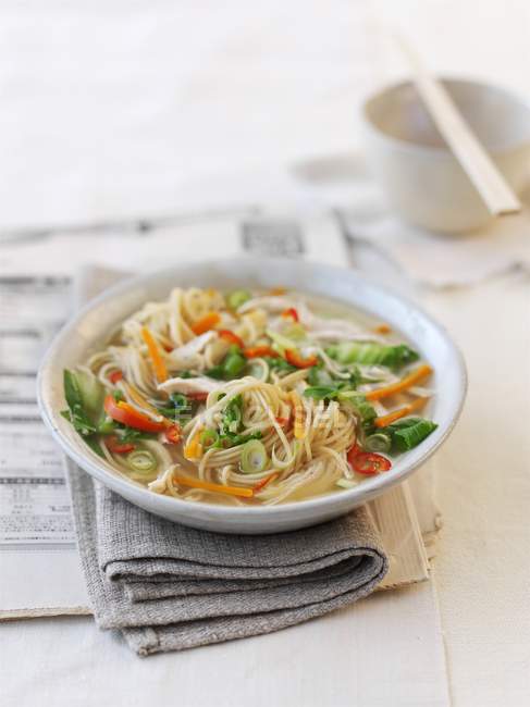 Noodle soup with vegetables — Stock Photo