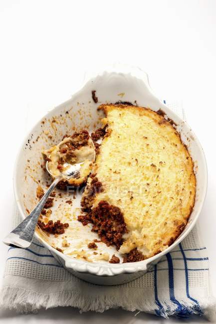 Minced meat bake topped — Stock Photo