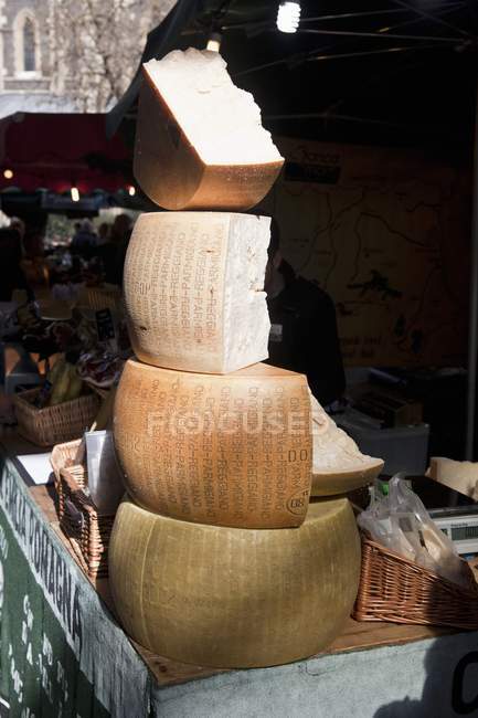 Stack of Parmesan cheese — Stock Photo