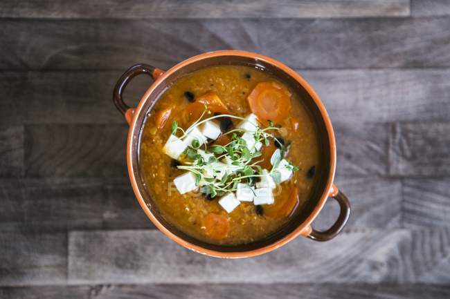 Lentil soup with carrots — Stock Photo