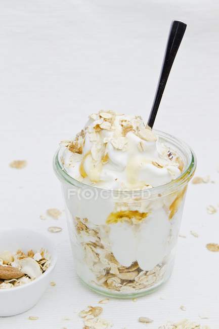 Yogur helado con miel - foto de stock