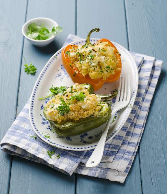 Stuffed peppers with couscous — Stock Photo