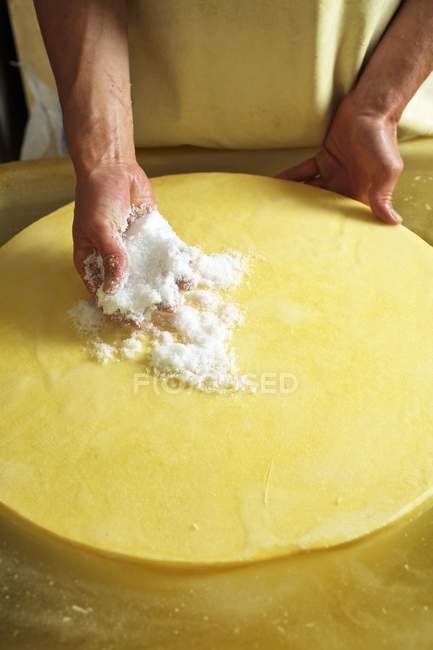 Roue de fromage à frotter — Photo de stock