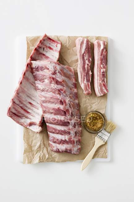 Pork ribs with spice mixture — Stock Photo