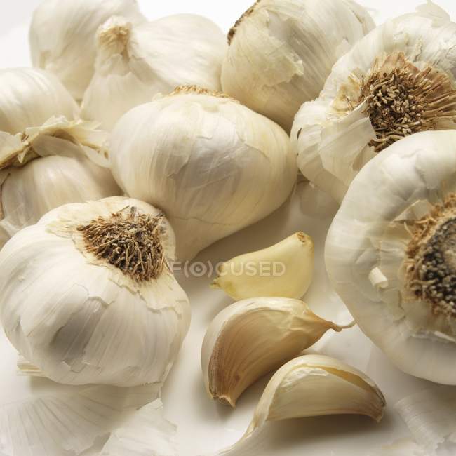 Bulbi di aglio con spicchi — Foto stock