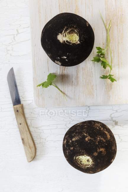 Fresh black radishes — Stock Photo