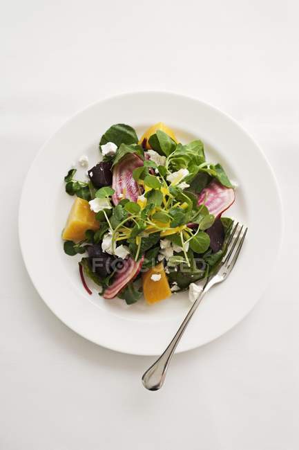 Salade de betteraves et betteraves dorées — Photo de stock