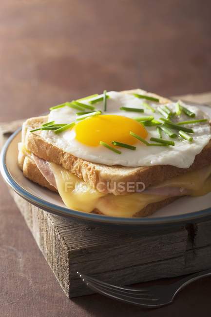 Croque Madame Sandwich — Stockfoto