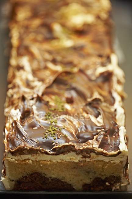 Крупный план традиционного листового торта Donauwelle — стоковое фото