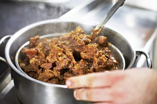 Beef being cooked — Stock Photo