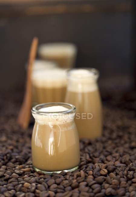 Glasses of cafe latte — Stock Photo