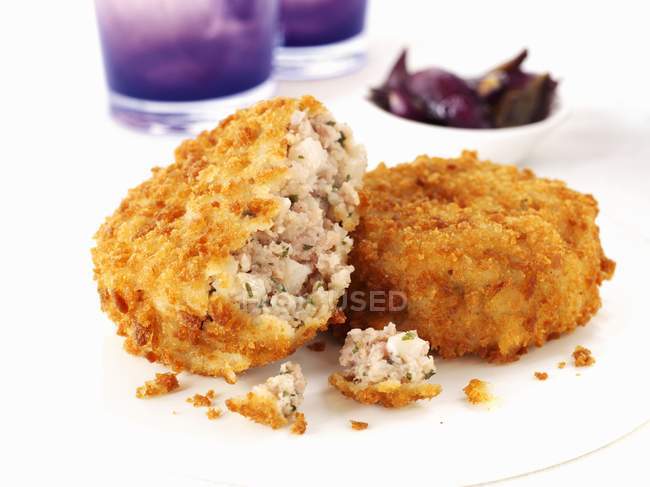 Breaded sausage meat — Stock Photo