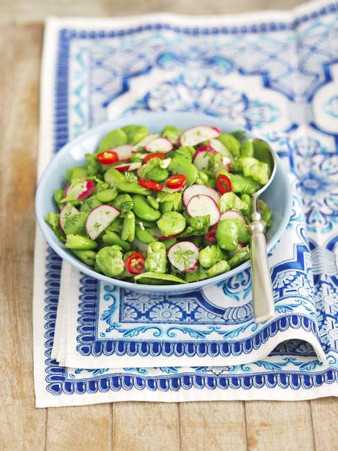 Bean salad with chili peppers — Stock Photo