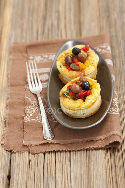 Goat's cheese flans — Stock Photo