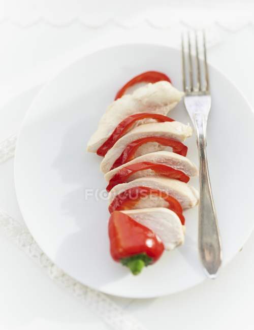 Pollo al cocco con peperoncino rosso — Foto stock