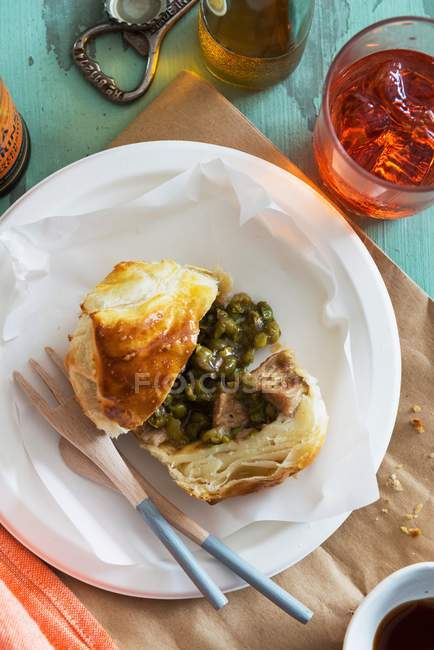 Pastry filled with tuna and capers — Stock Photo
