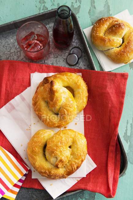 Salted cheese pretzels — Stock Photo