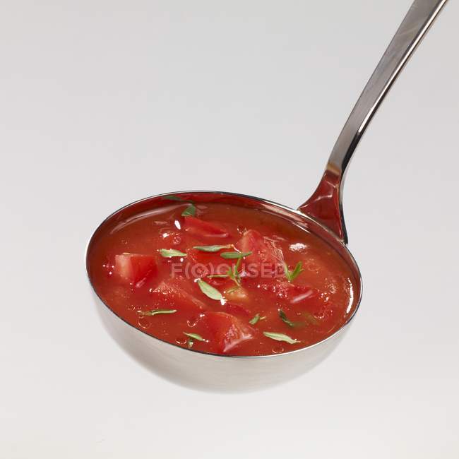 Tomato soup with thyme — Stock Photo