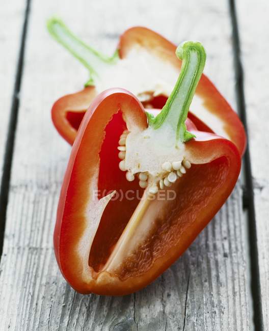 Halved red pepper — Stock Photo