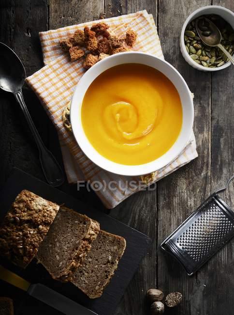 Butternut-Kürbissuppe — Stockfoto