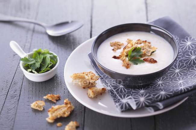 Creamy cheese soup — Stock Photo