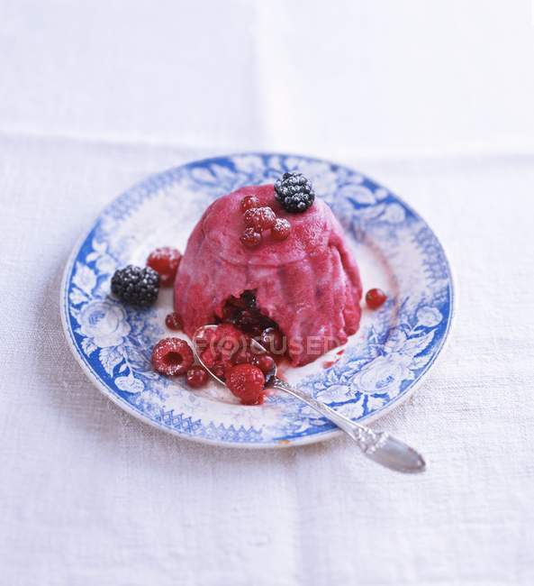 Summer pudding with berries — Stock Photo