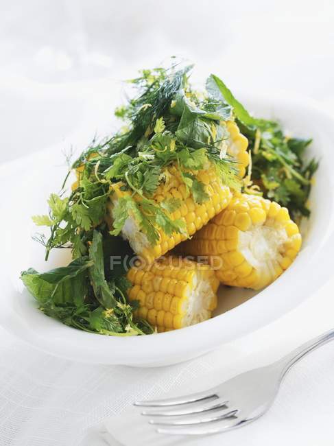 Corn on the cob with butter — Stock Photo