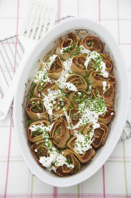 Sauerkraut-Nudeln wirbeln — Stockfoto