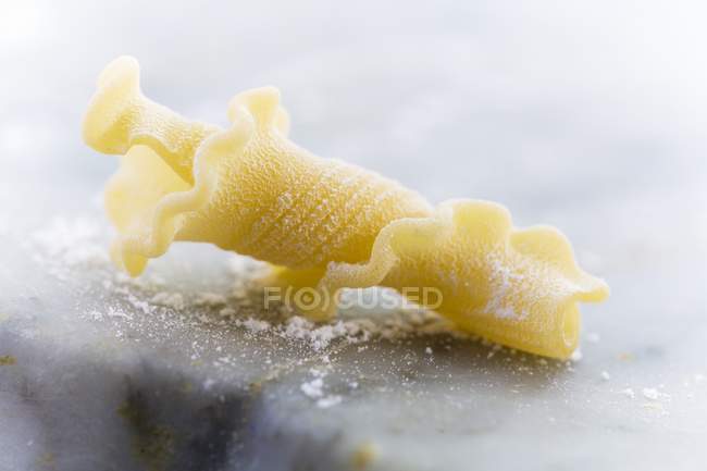 Piece of fresh Gigli Toscani pasta — Stock Photo